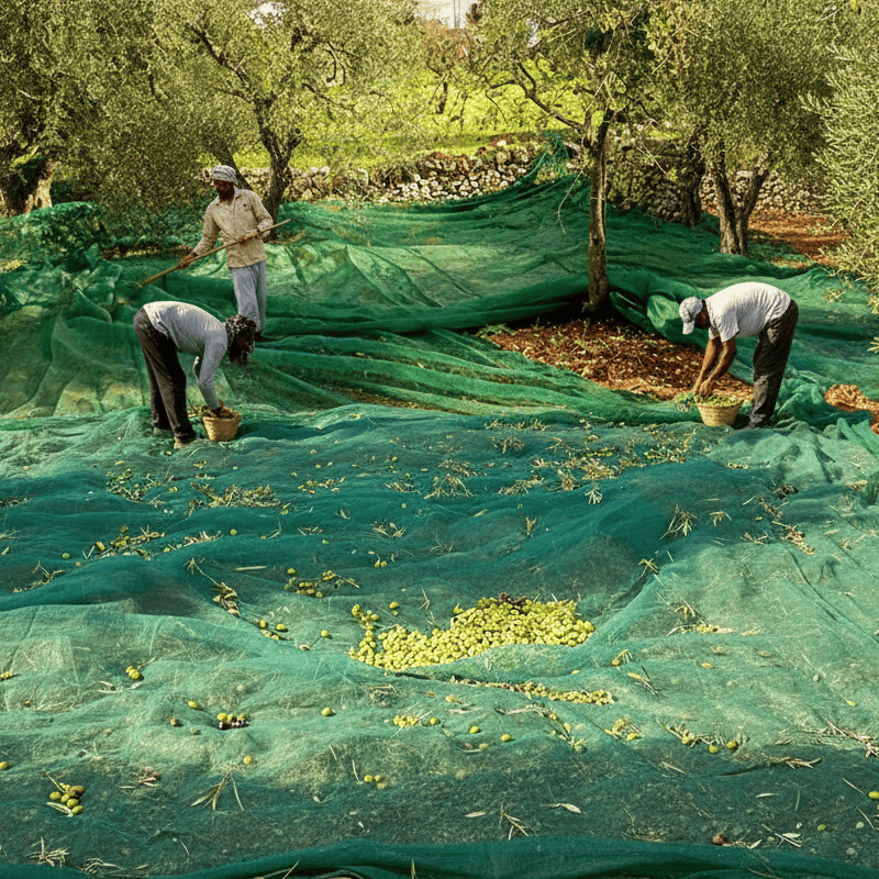 Green olive collection nets